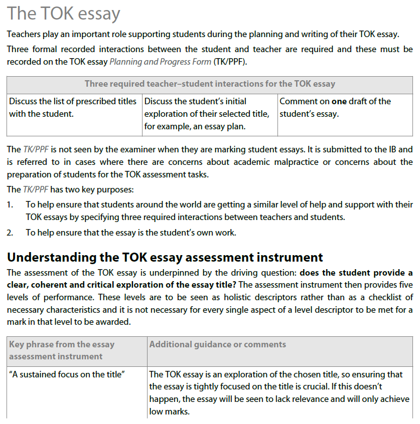 tok essay planning and progress form